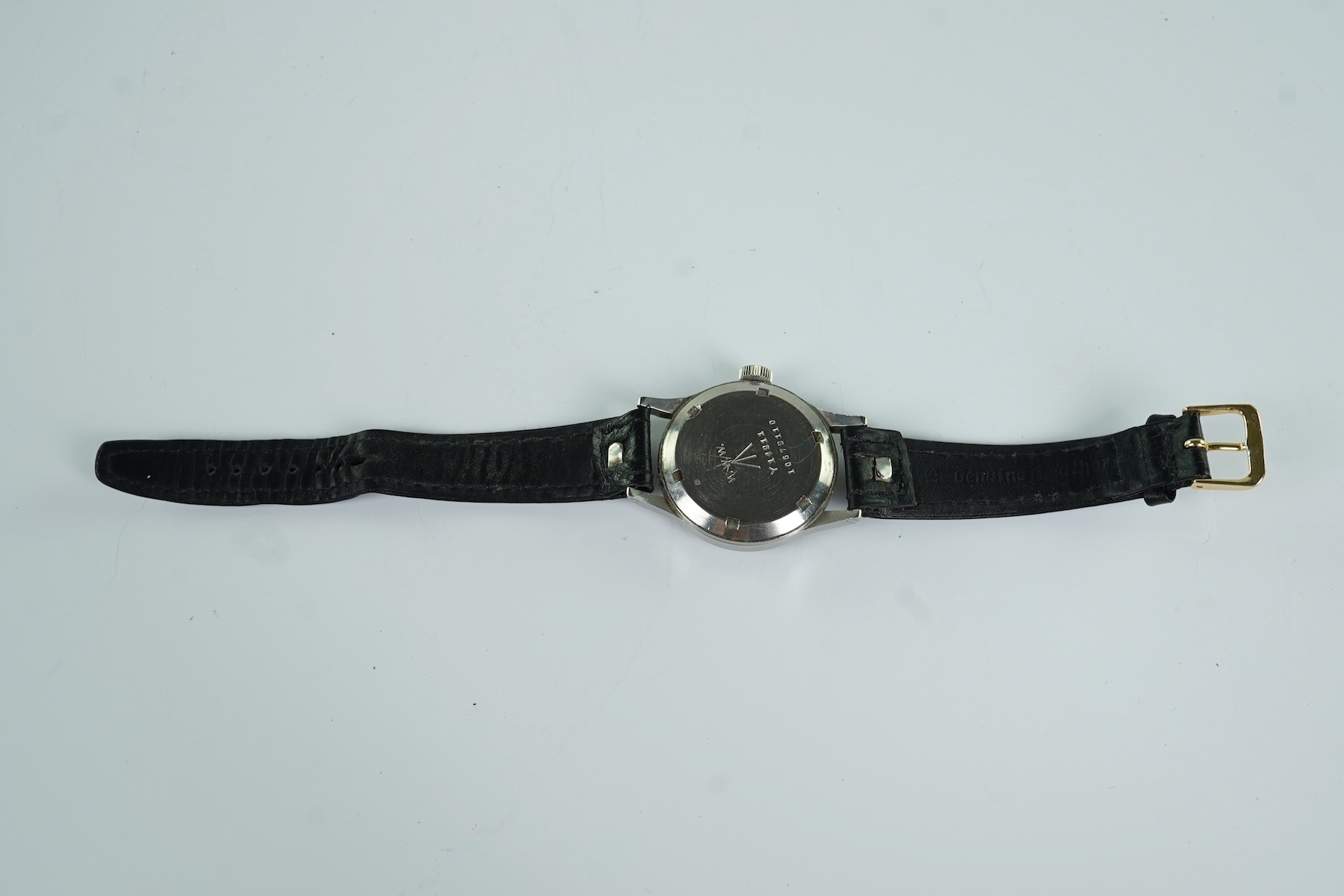 A gentleman's stainless steel Omega W.W.W. British Military 'Dirty Dozen' manual wind wrist watch, circa 1945